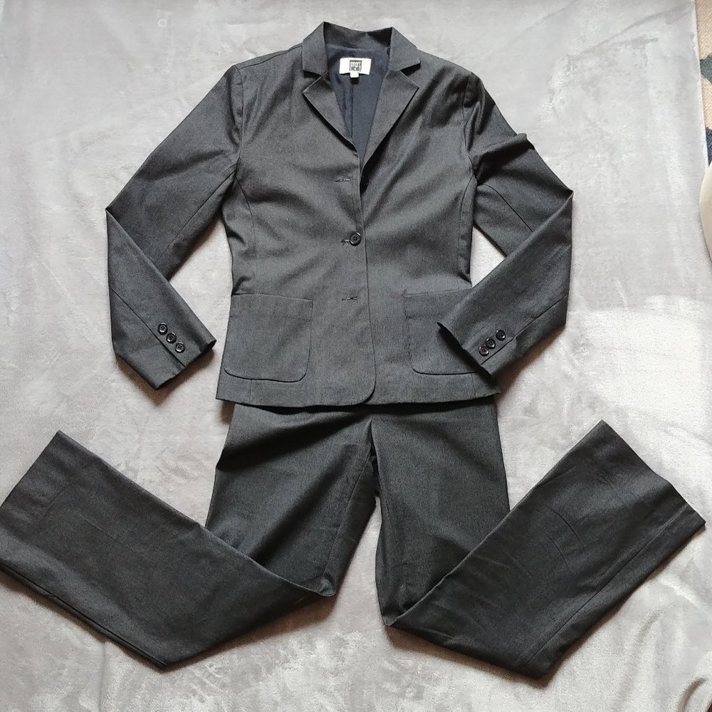 Denim dark charcoal grey suit
